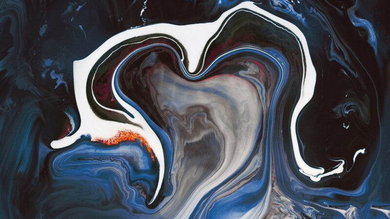 Abstract Fluid Art — Blue, Dynamic, White