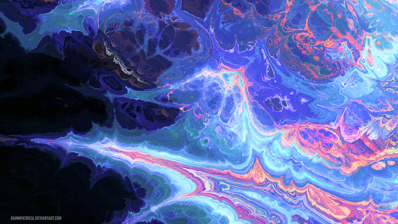 Abstract Fluid Art — Blue, Vibrant