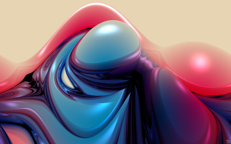 Abstract fluid art composition