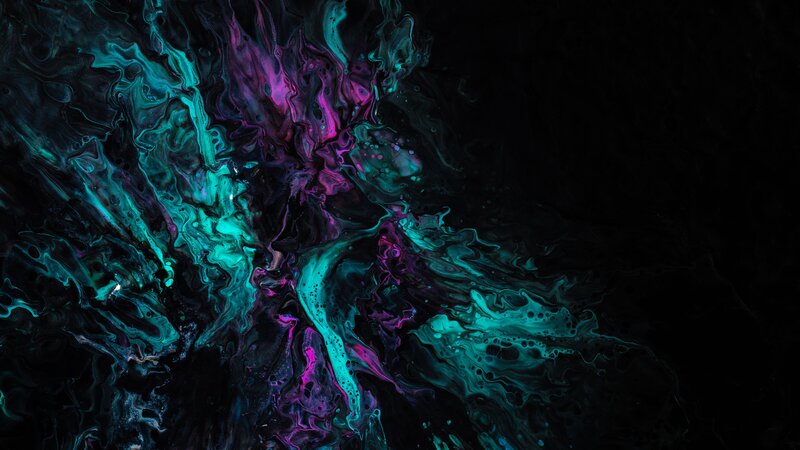 Abstract Fluid Art — Teal, Dramatic