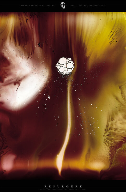 Abstract fluid art with bubbles