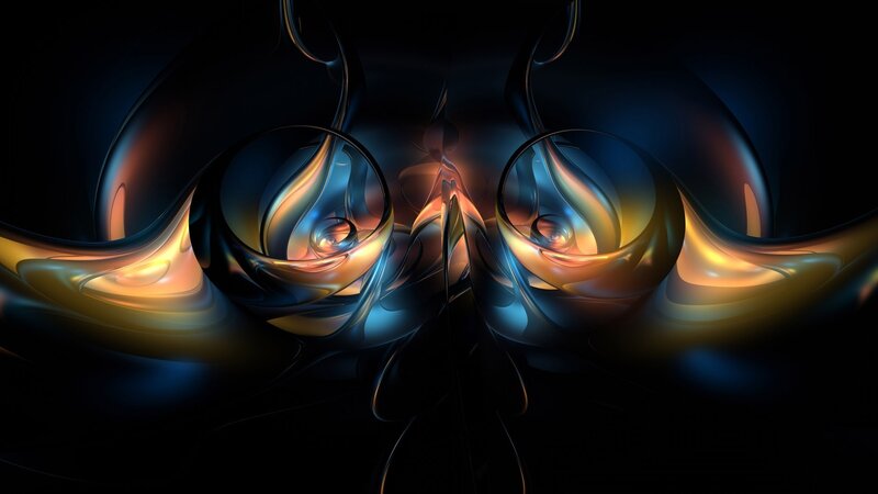 Abstract fluid art with glowing colors