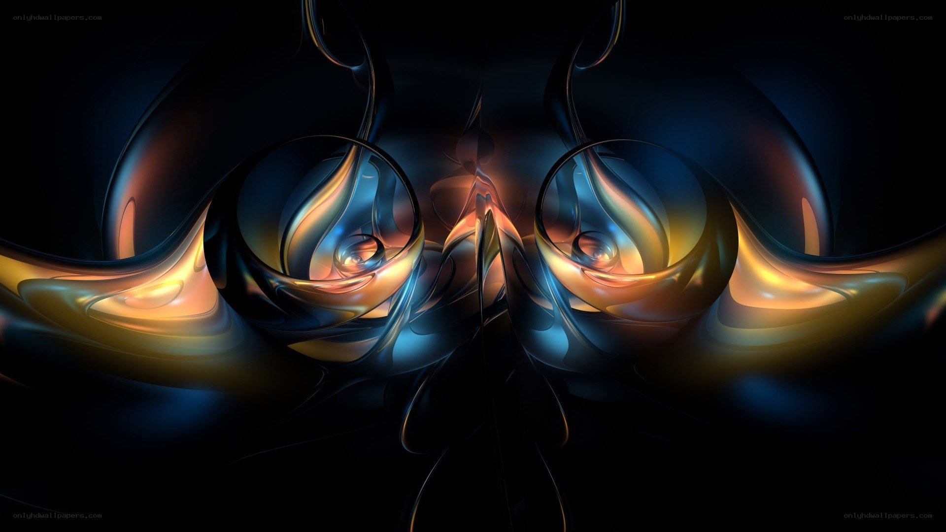 Abstract fluid art with glowing colors
