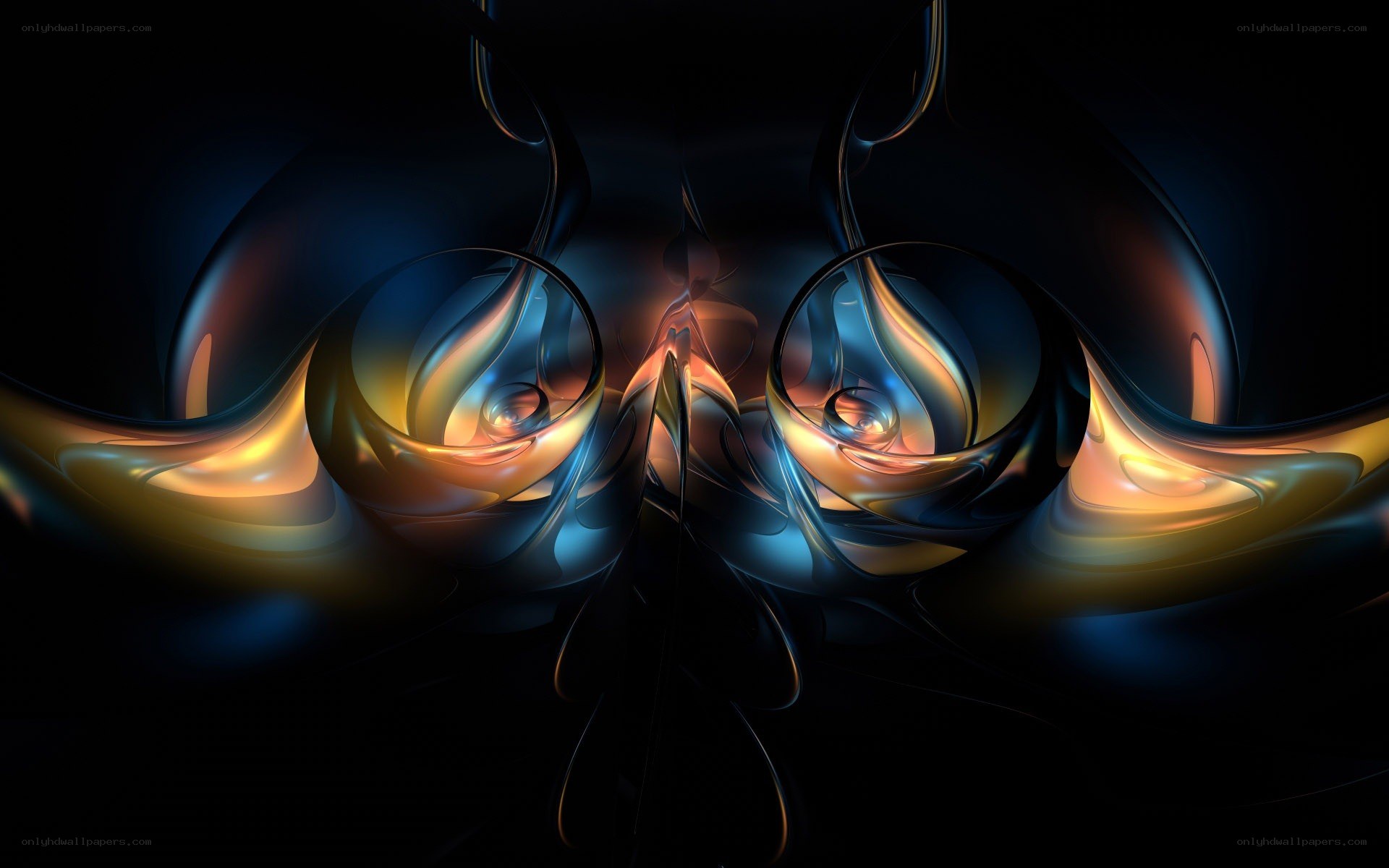 Abstract fluid art with glowing colors