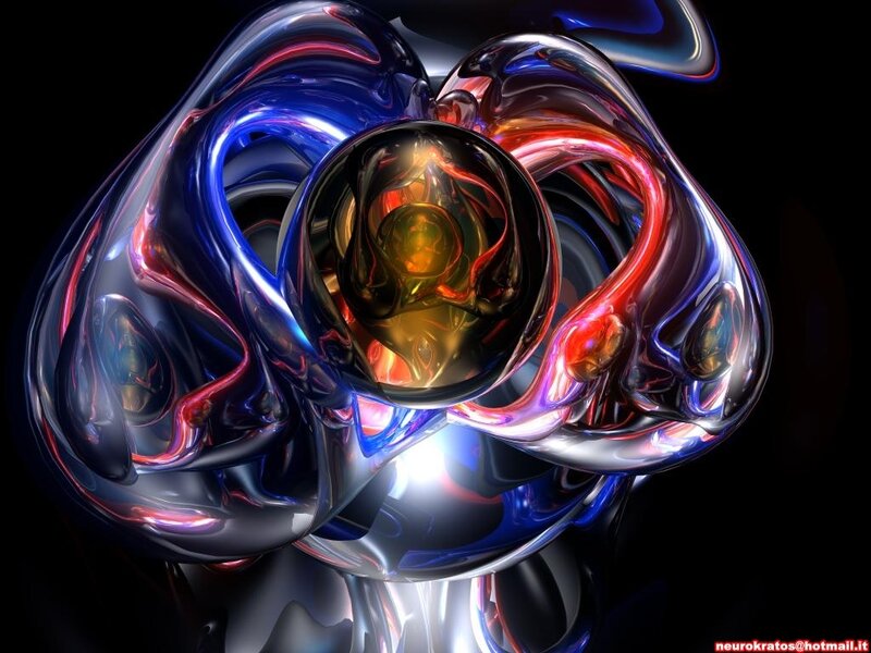 Abstract fluid art with glowing core