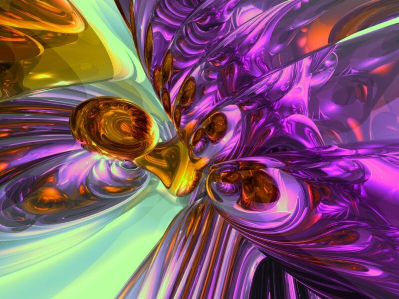 Abstract fluid art with purple and gold