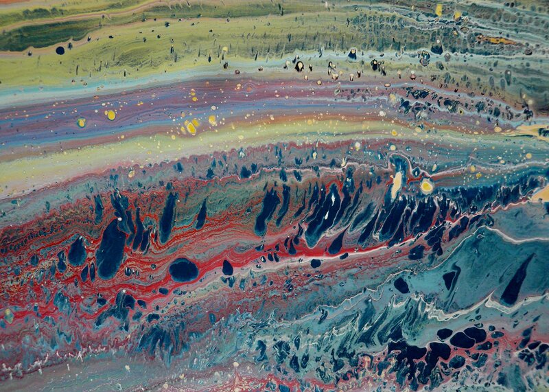 Abstract fluid art with vibrant colors