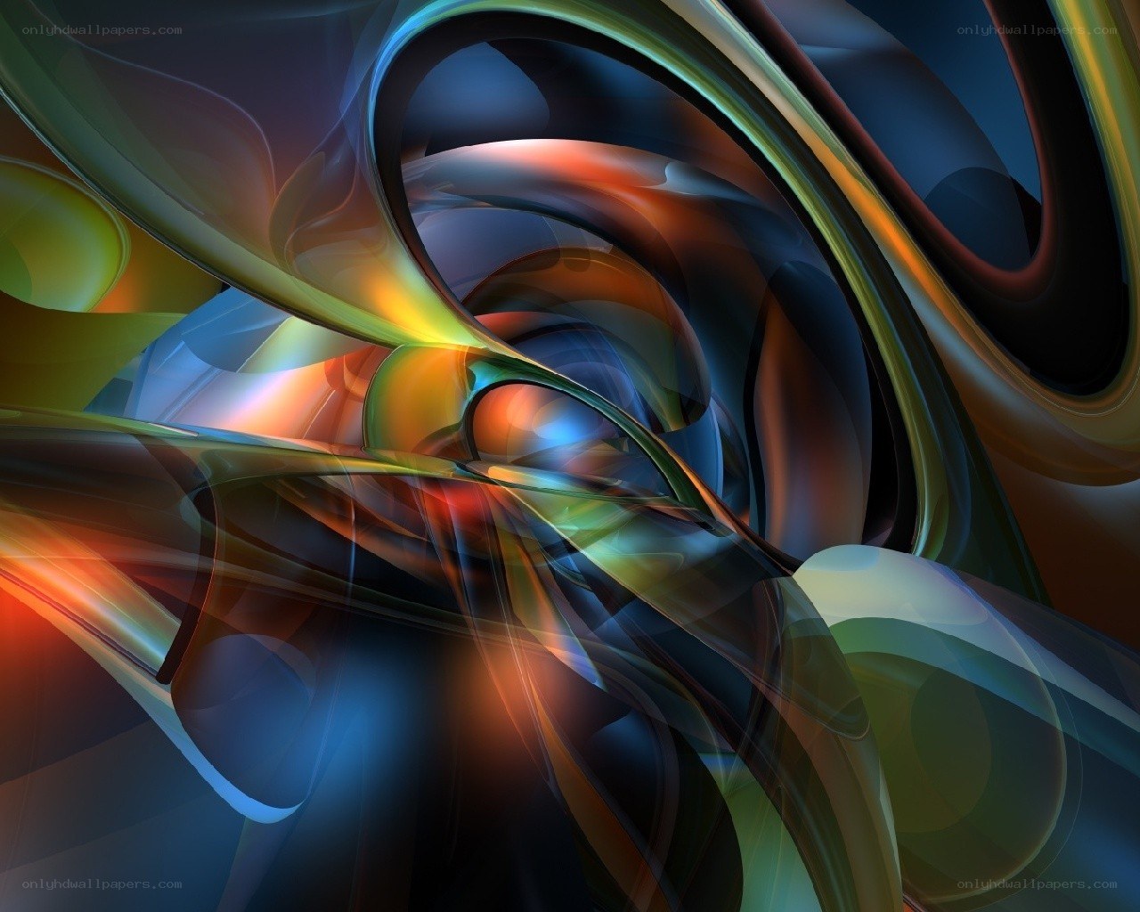 Abstract fluid color swirls