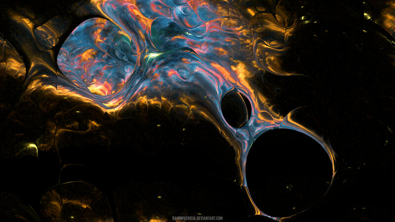 Abstract Fluid Forms — Blue, Dramatic, Digital Art