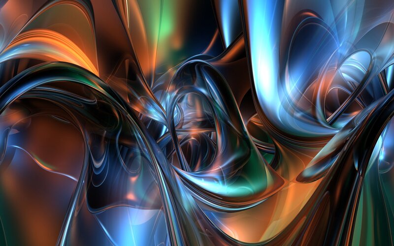 Abstract Fluid Forms — Blue, Dynamic, Digital Art