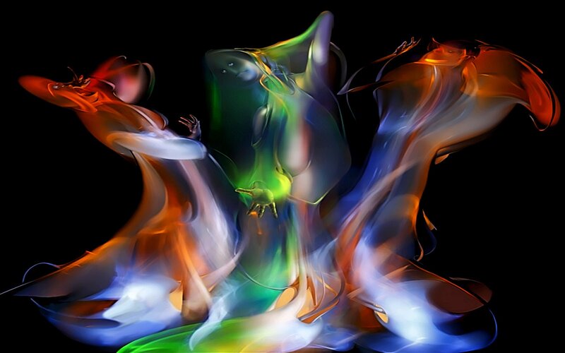 Abstract Fluid Forms — Green
