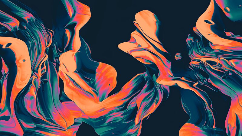 Abstract Fluid Forms — Orange