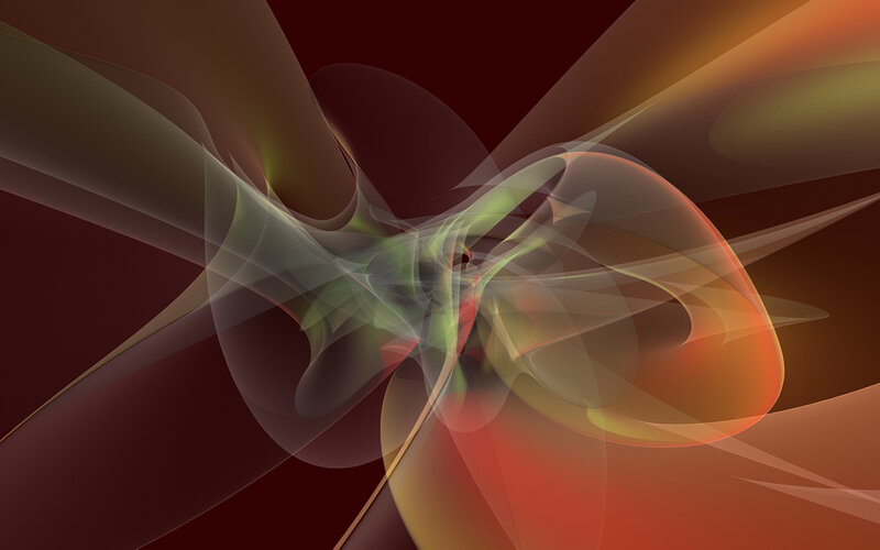 Abstract Fluid Forms — Red, Dynamic, Digital Art