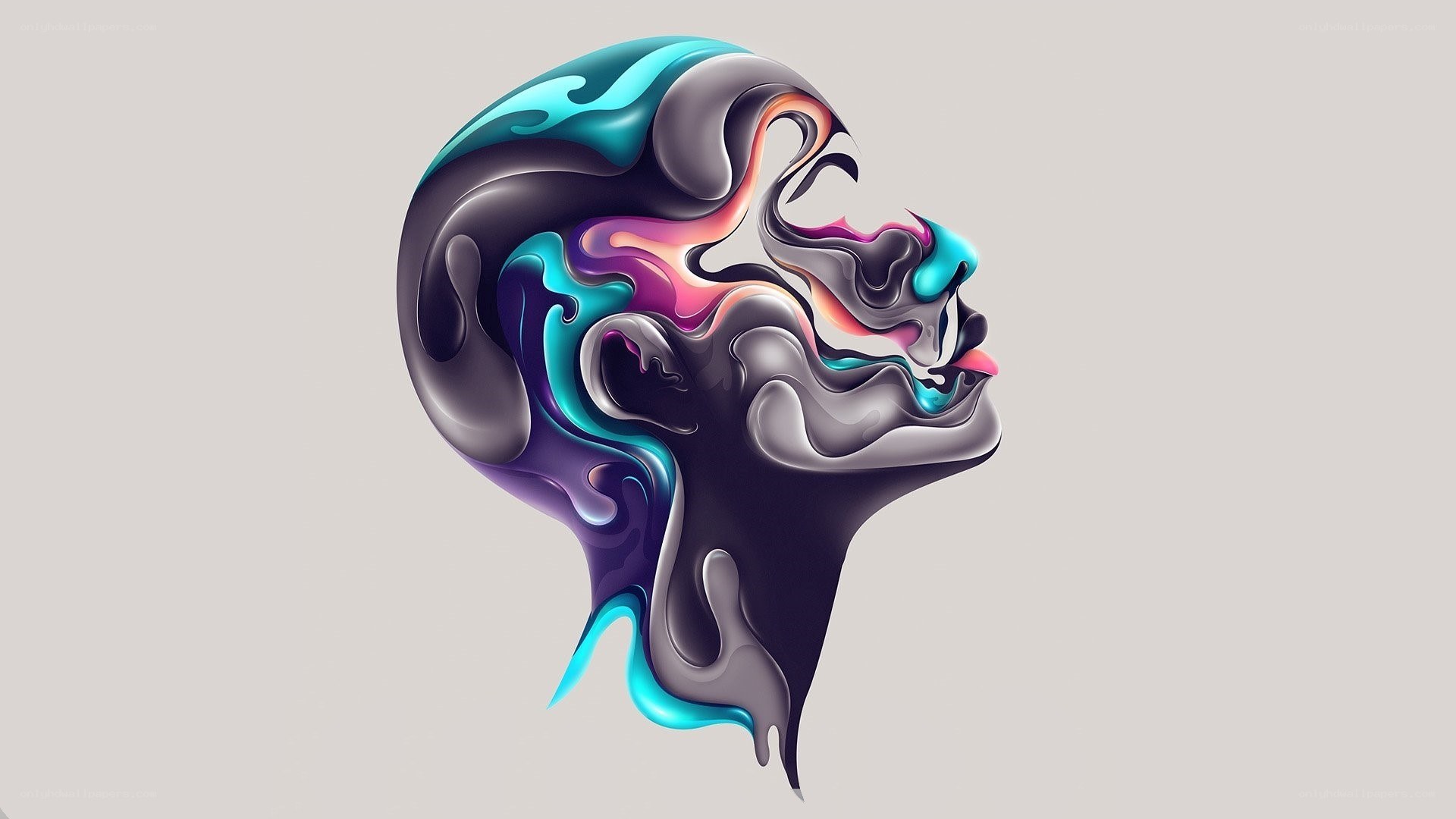 abstract fluid head sculpture