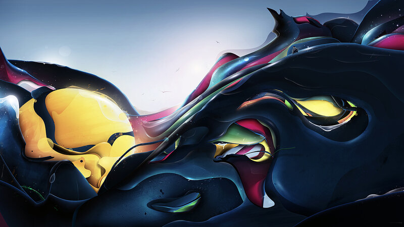 Abstract fluid landscape