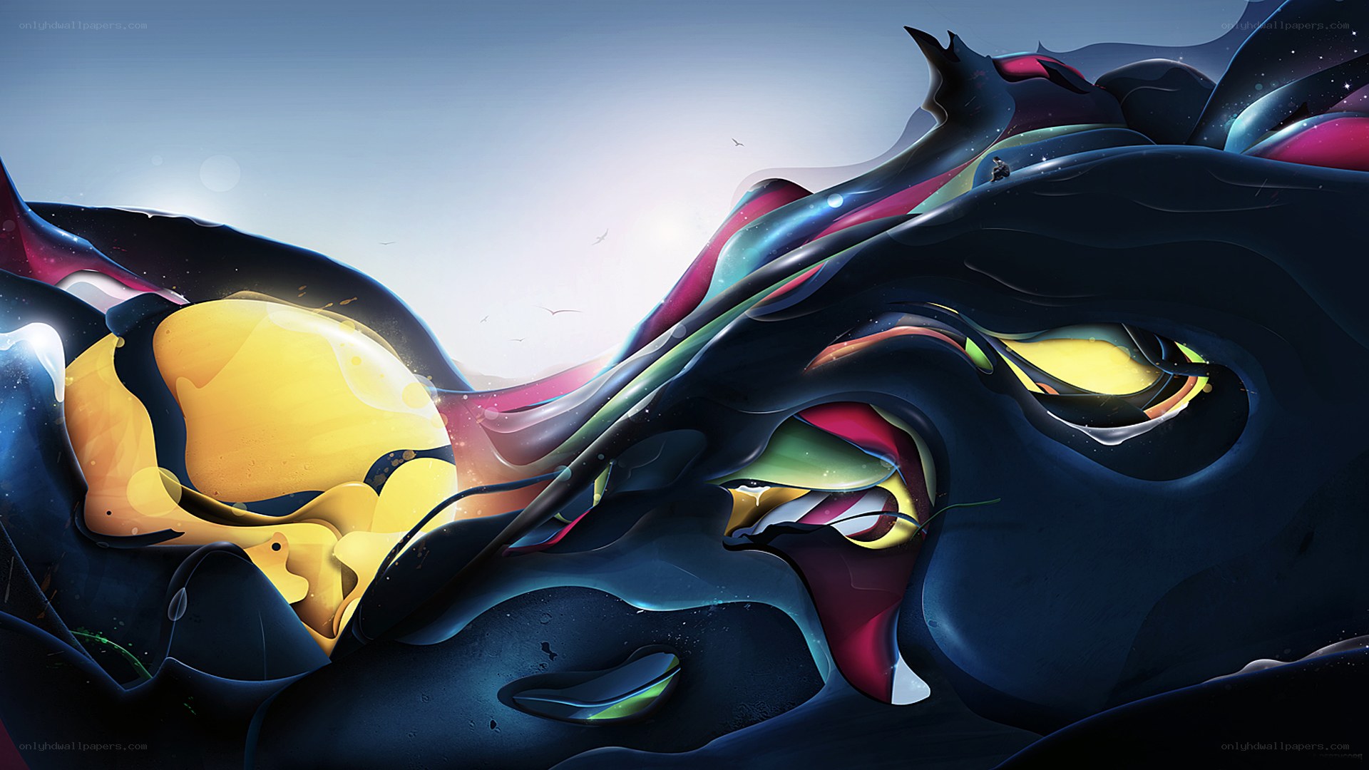 Abstract fluid landscape