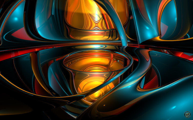 Abstract fluid metal art