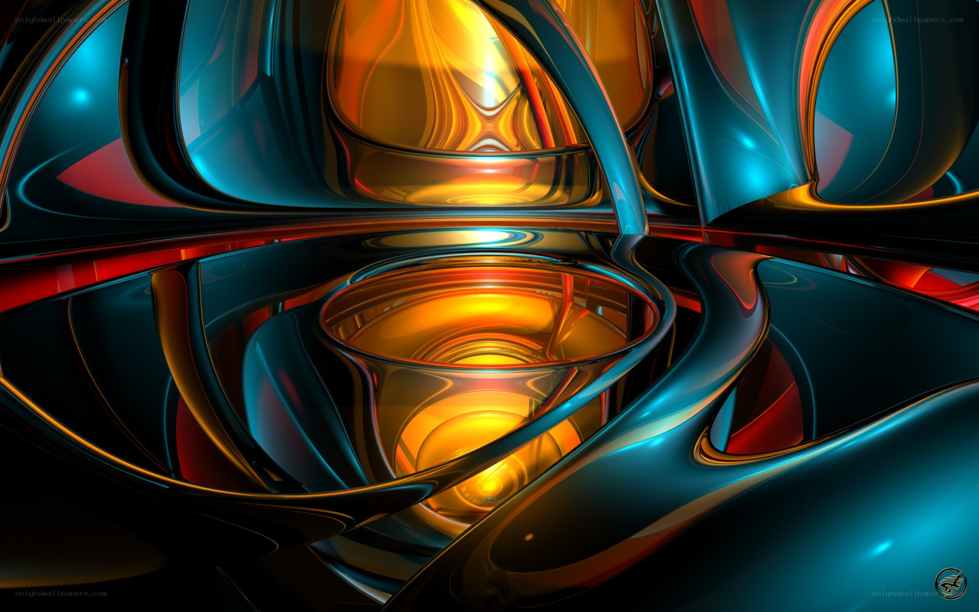Abstract fluid metal art