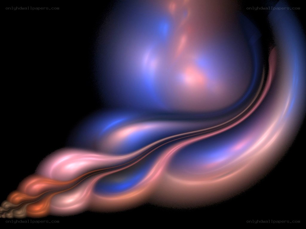 Abstract fluid motion in blue and pink