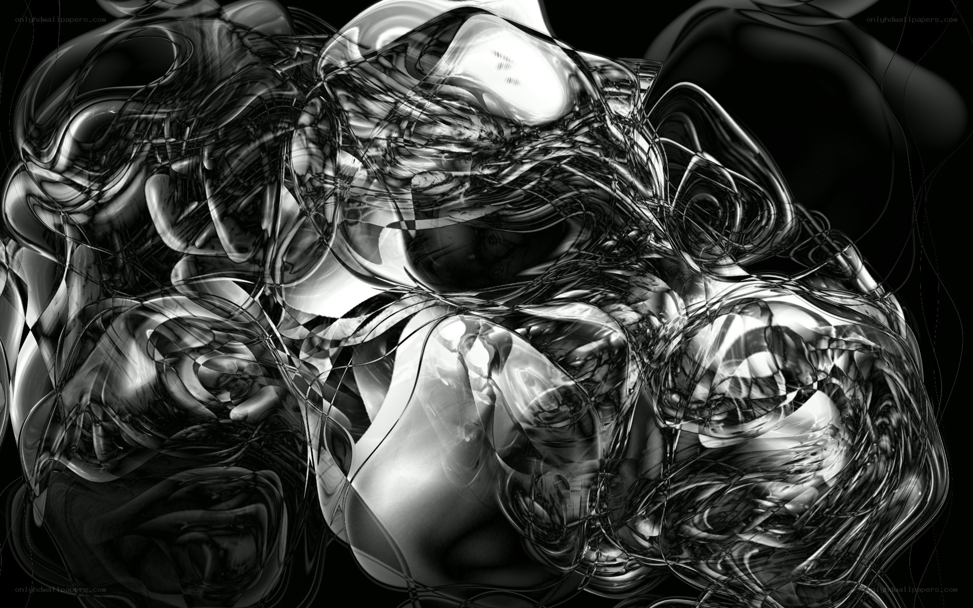 Abstract fluid motion in monochrome