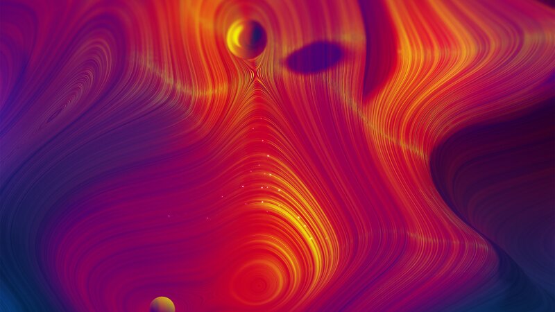 Abstract Fluid Pattern — Red, Dynamic, Digital Art, Swirls