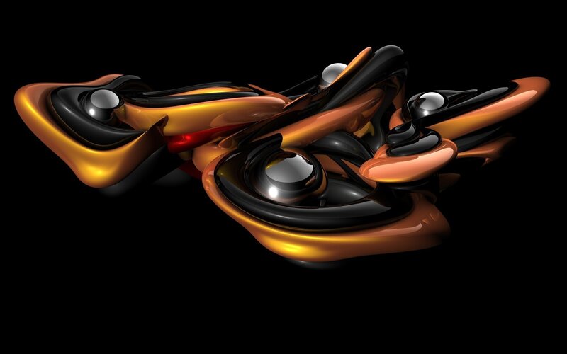 Abstract Fluid Sculpture — Black