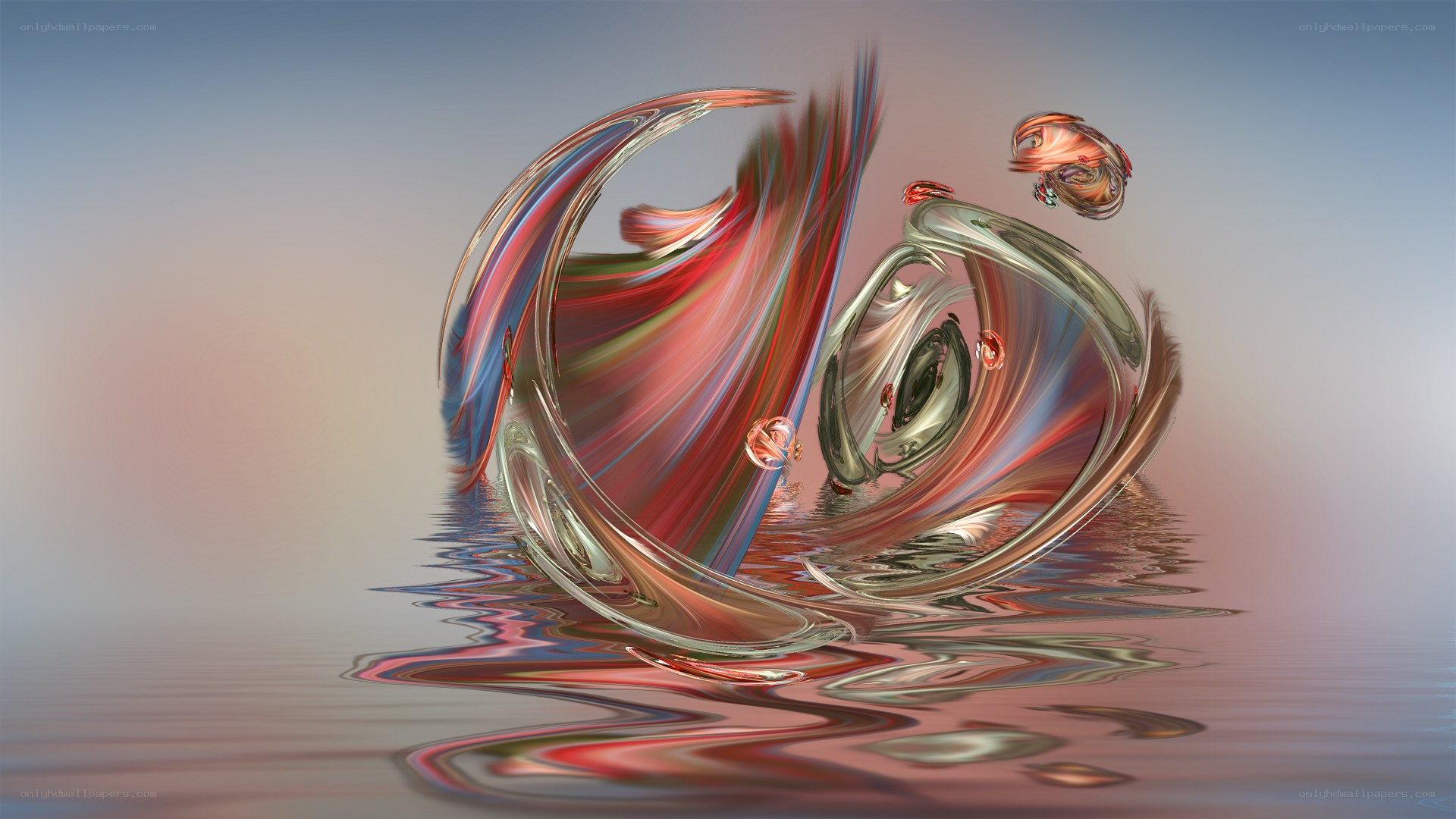 Abstract fluid sculpture in water