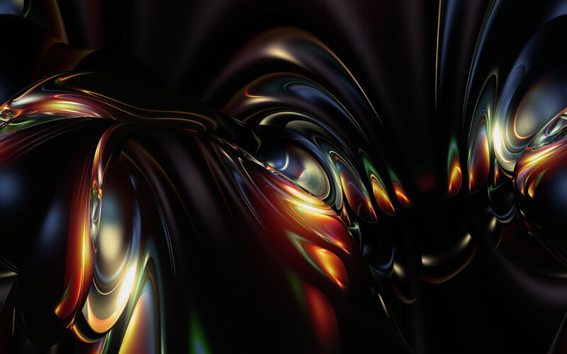 Abstract Fluid Shapes — Black, Dramatic, Digital Art, Colorful