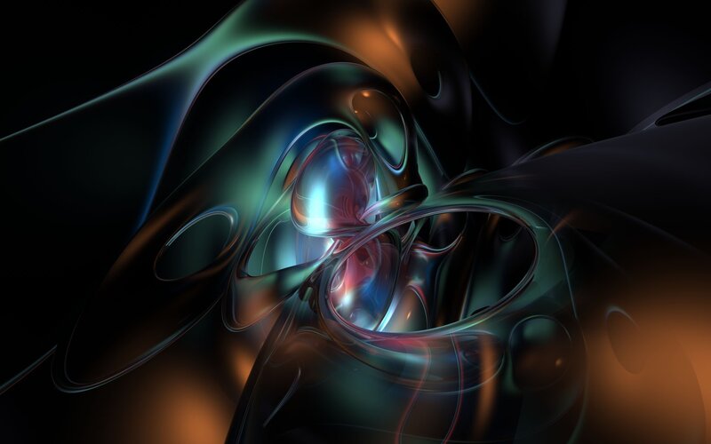 Abstract Fluid Shapes — Black, Dramatic, Digital Art