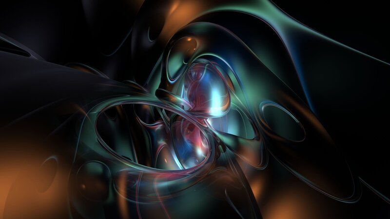 Abstract Fluid Shapes — Black, Dramatic