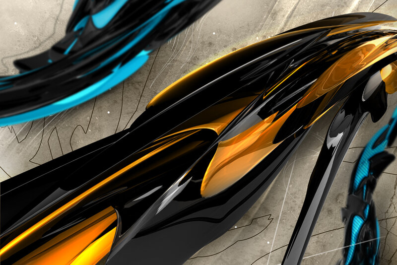 Abstract Fluid Shapes — Black, Dynamic