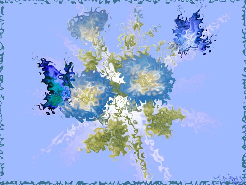Abstract Fluid Shapes — Blue, Calm