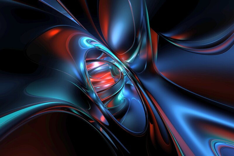 Abstract Fluid Shapes — Blue, Dramatic