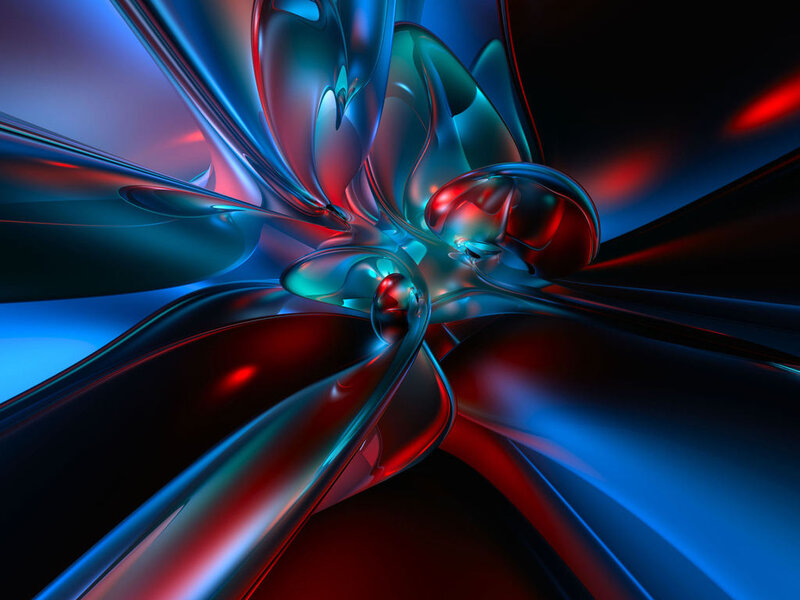 Abstract Fluid Shapes — Blue, Dynamic, 3d Render