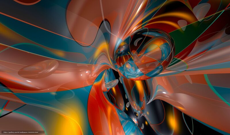 Abstract Fluid Shapes — Blue, Dynamic, Digital Art, Colorful