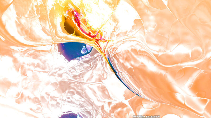 Abstract Fluid Shapes — Orange, Luminous