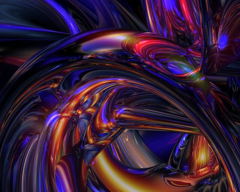 Abstract Fluid Shapes — Purple, Dynamic, Digital Art