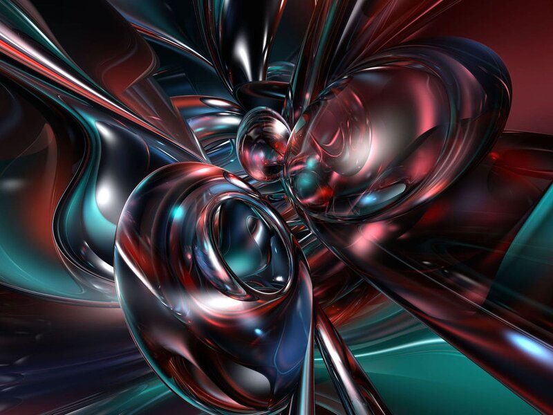 Abstract Fluid Shapes — Red, Dramatic
