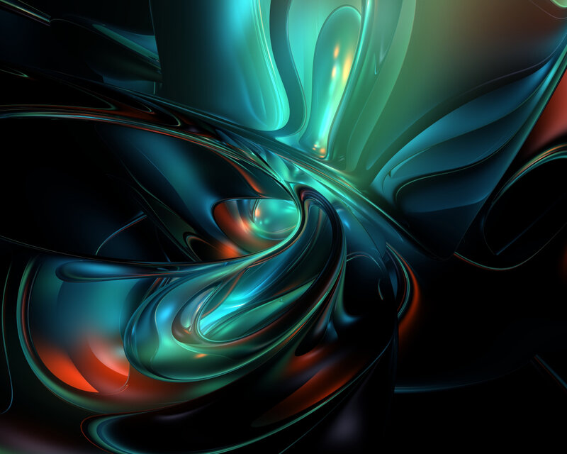 Abstract Fluid Shapes — Teal
