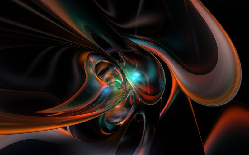 Abstract Fluid Swirl — Black, Dramatic