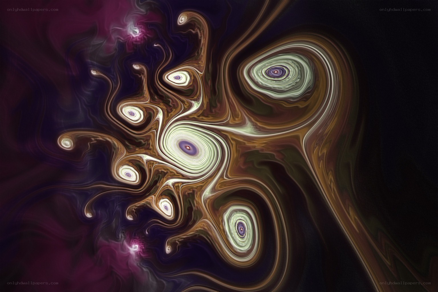 Abstract fluid swirls and patterns