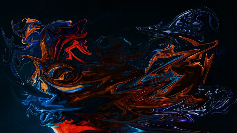 Abstract Fluid Swirls — Black, Dramatic, Digital Art