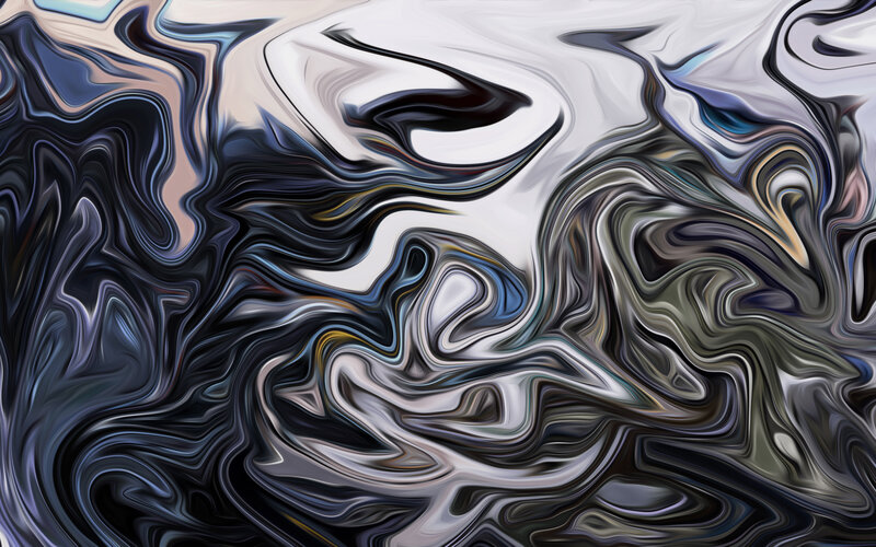 Abstract Fluid Swirls — Black, Dynamic
