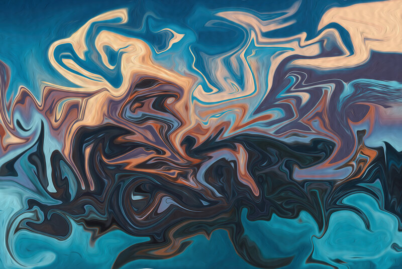 Abstract Fluid Swirls — Blue, Dynamic, Digital Art, Colors