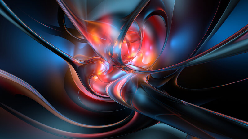 Abstract Fluid Swirls — Blue, Dynamic, Digital Art