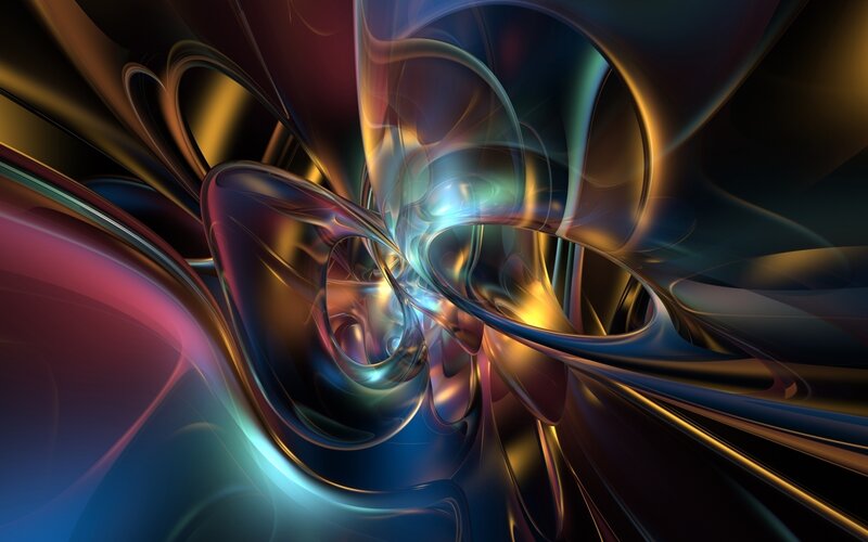 Abstract Fluid Swirls — Blue, Dynamic