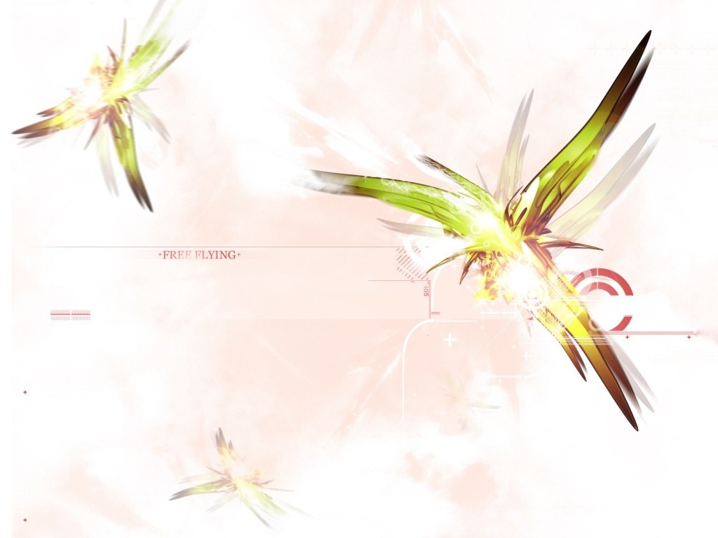 Abstract flying creatures