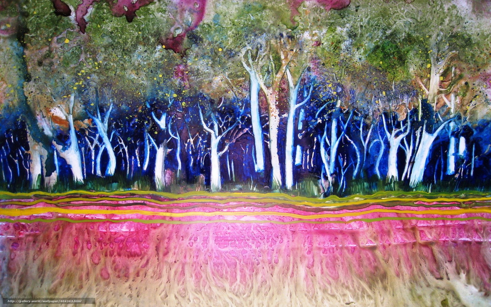 Abstract forest landscape painting