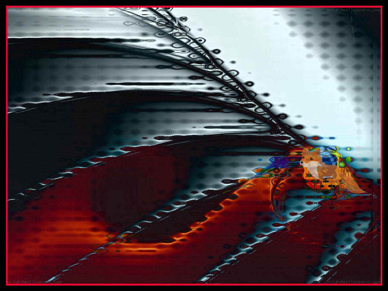 abstract fox in digital art