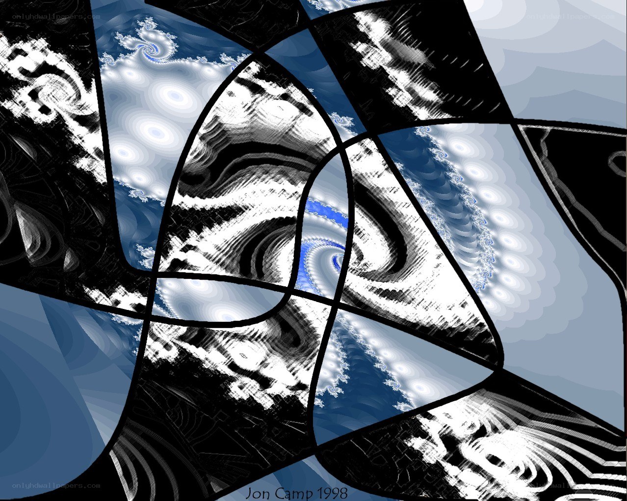Abstract fractal art collage